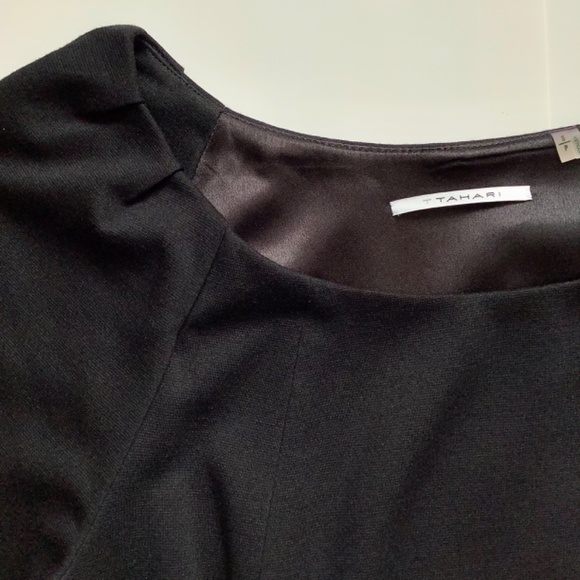 NWT TAHARI Black Boatneck Dress - Picture 2 of 5